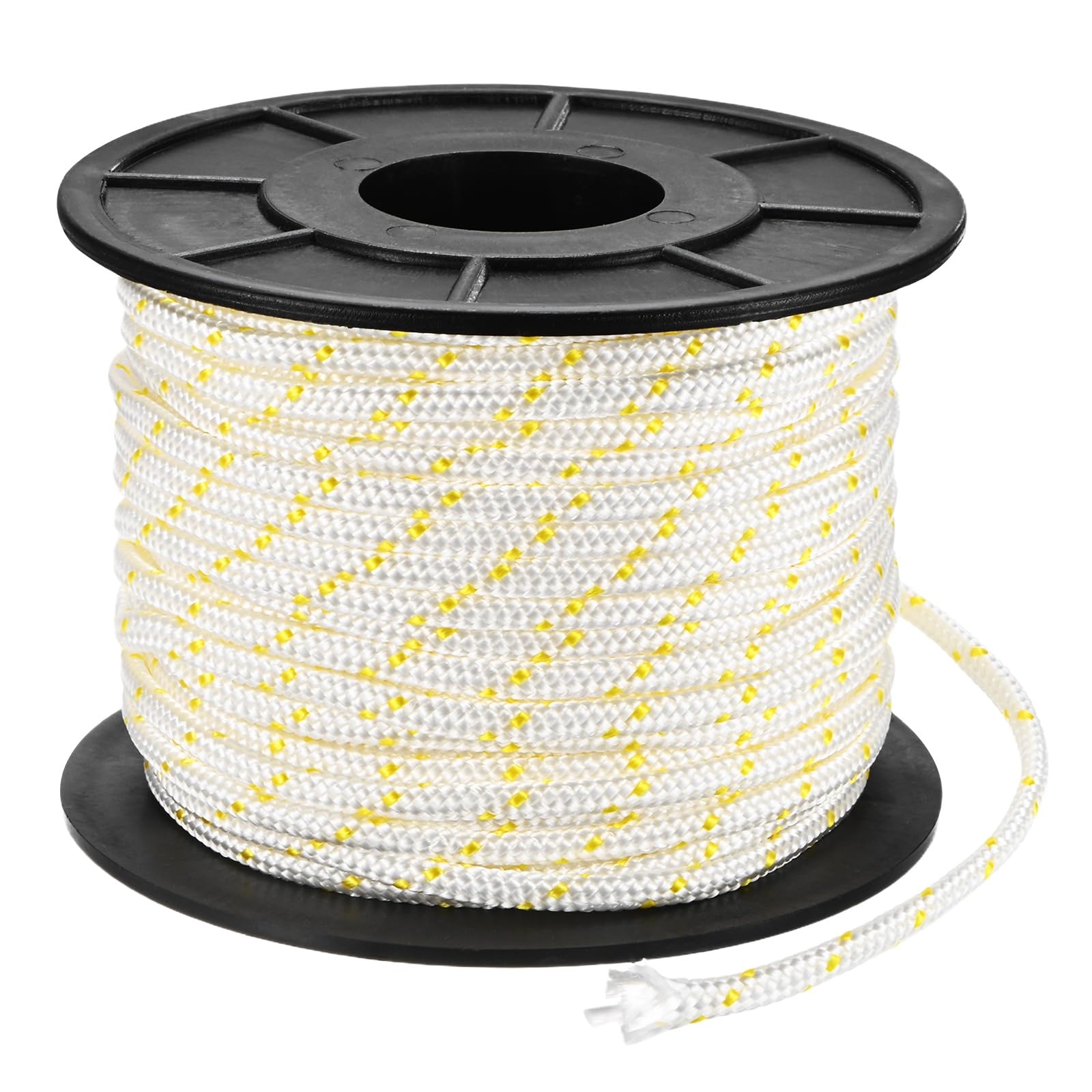 M METERXITY Recoil Starter Rope Pull Cord 4.5mm 30m, White Yellow