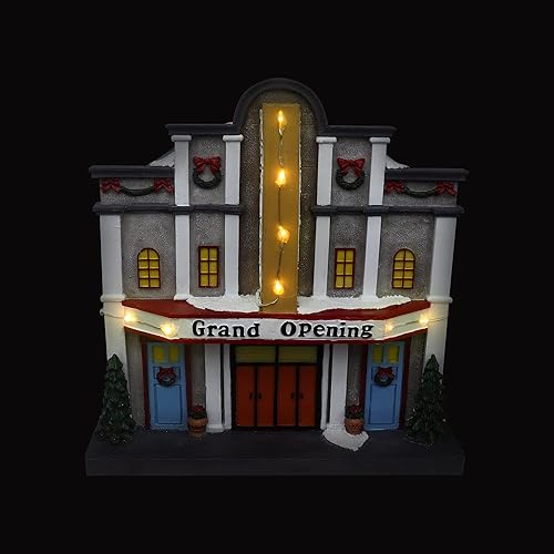 Miniatura 6 de Cine de Navidad Village  Edificio coleccionable de aldea musical de nieve preiluminado  Complemento perfecto para tus decoraciones navideñas de
