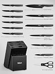 Knife Set, Yabano 14pcs Knife Sets for Kitchen with Block and Sharpener, Razor-Sharp, Effortless Sharpening, Premium Kitchen Knives with Shears and 6pcs Serrated Steak Knives, Black, Dishwasher Safe