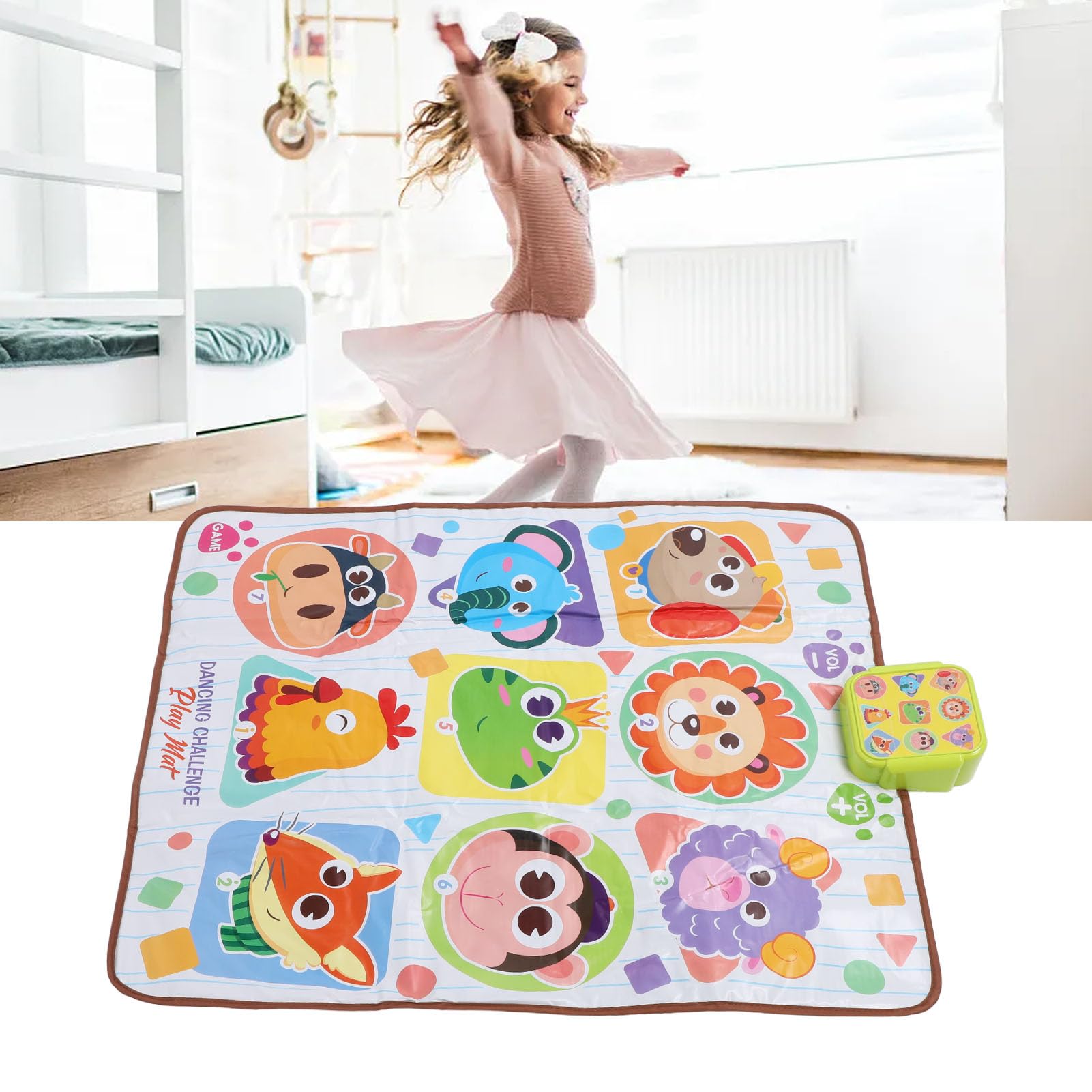 Cryfokt Tappetino da Ballo per Bambini, Tappetino da Ballo Musicale Elettronico Interattivo, Materiali Educativi Sicuri per i Bambini, da Gioco con modalità Multiple per Ragazzi Ragazze Piccoli