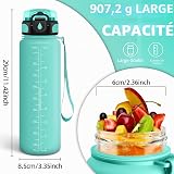Grsta Gourde 1l, Gourde Sport avec Paille, Bouteille d'eau pour Running, Bouteille Reutilisable, Facile à Nettoyer, Bouteille Adulte anti Fuite, Bouteille d'eau pour Camping, Randonnée, Yoga, Vert - 5