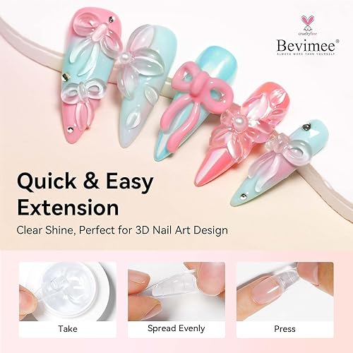 Miniatura 5 de Gel constructor sólido de 0.51 oz para uñas, 0.51 onzas 3D, gel para esculpir uñas, manos antiadherentes transparentes para modelar, escultura,