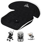 Bear and Care - Protecteur de siège de voiture d'entraînement de pot - Linge de siège de voiture imperméable - Plaquettes pour poussette, pour tout-petits & Siège auto bébé - Tapis de linge lavable pour les déversements (Noir, Paquet de 2)