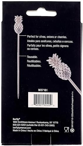 Miniatura 3 de Barfly Púas de cóctel, piña, acero inoxidable, juego de 12, 4.5"
