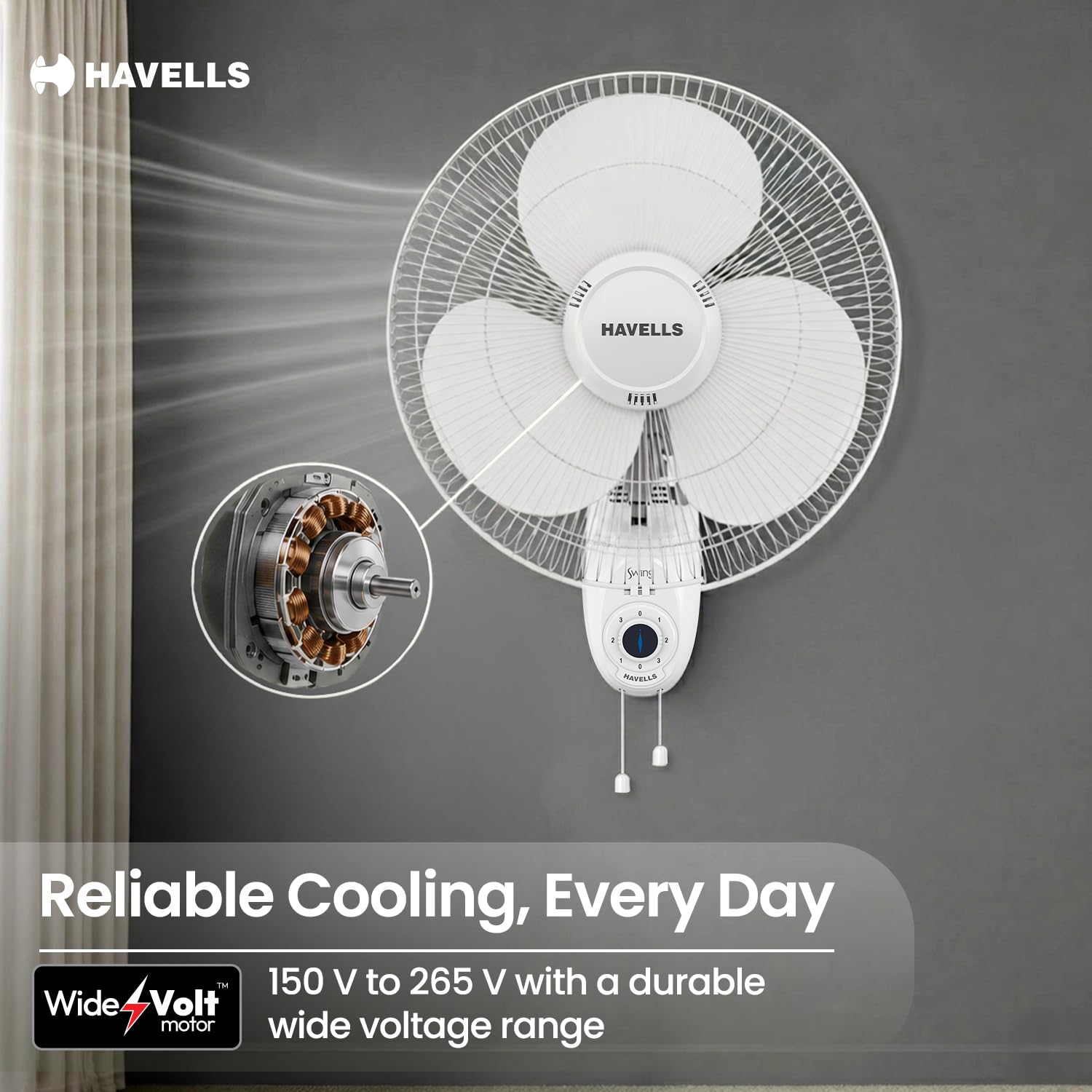 Havells Swing 400mm Wall Fan (Off White) — Amazon image 5