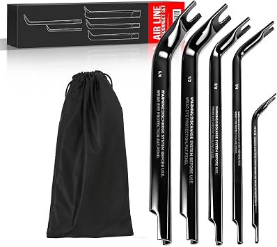 42400 Style Air Line Disconnect Tool Set Double-Ended Air Brake Line Disconnect Kit for Semi Trucks, Diesel Mechanics, and Heavy-Duty Air Systems 1/8"-5/8"