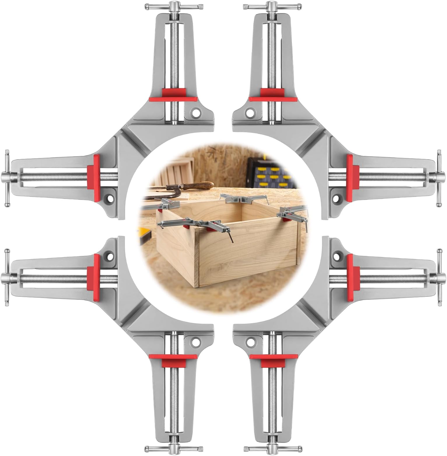 4pcs Corner Clamp Right Angle Clamp 90 Degree Clamps for Woodworking, Photo Framing,Drawers,Glass Holder