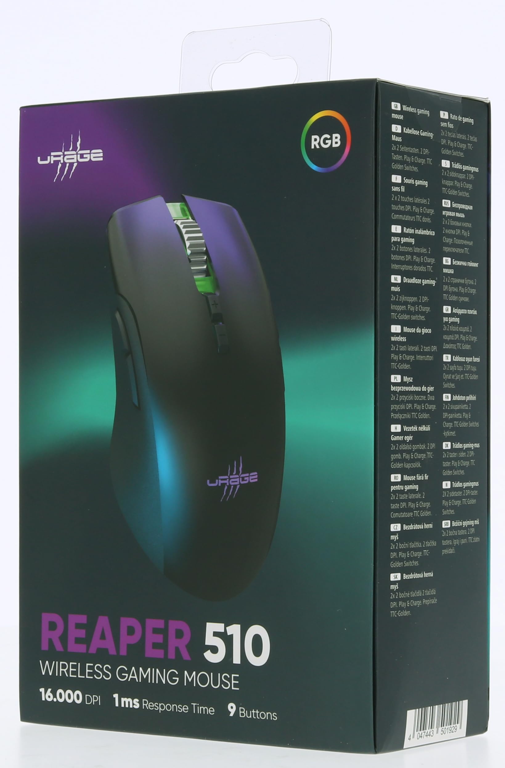 uRage Mysz do gier Reaper 510 Wireless, czarna