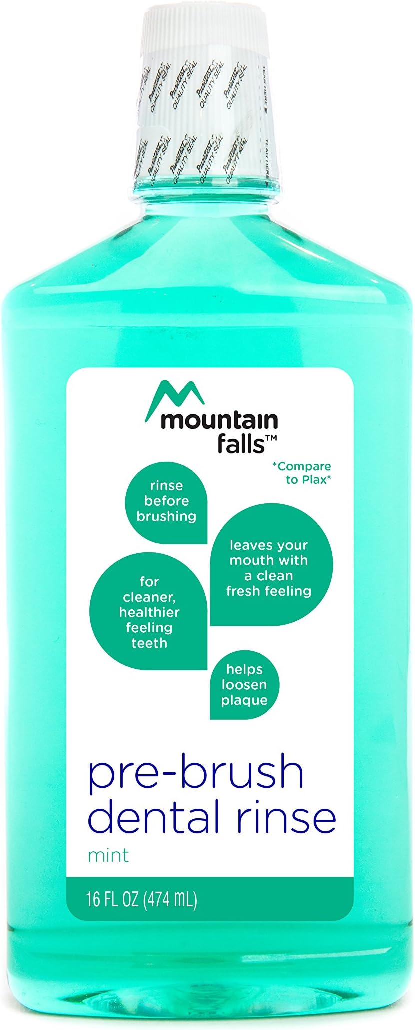 Mountain Falls Mint Pre-Brush Mouthwash, Oral Rinse to Help Loosen Plaque, Compare to Plax, 16 Fluid Ounce