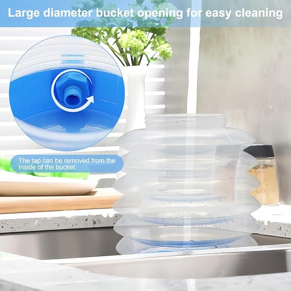Reusable Plastic Drink Dispenser with Tap, 3.5L Collapsible Water Dispenser, Fridge Water Dispenser, Portable Drink Container, for Party Drink, Chilled Juice, Cocktails, Water (Random Colours)