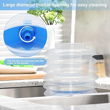 Reusable Plastic Drink Dispenser with Tap, 3.5L Collapsible Water Dispenser, Fridge Water Dispenser, Portable Drink Container, for Party Drink, Chilled Juice, Cocktails, Water (Random Colours)