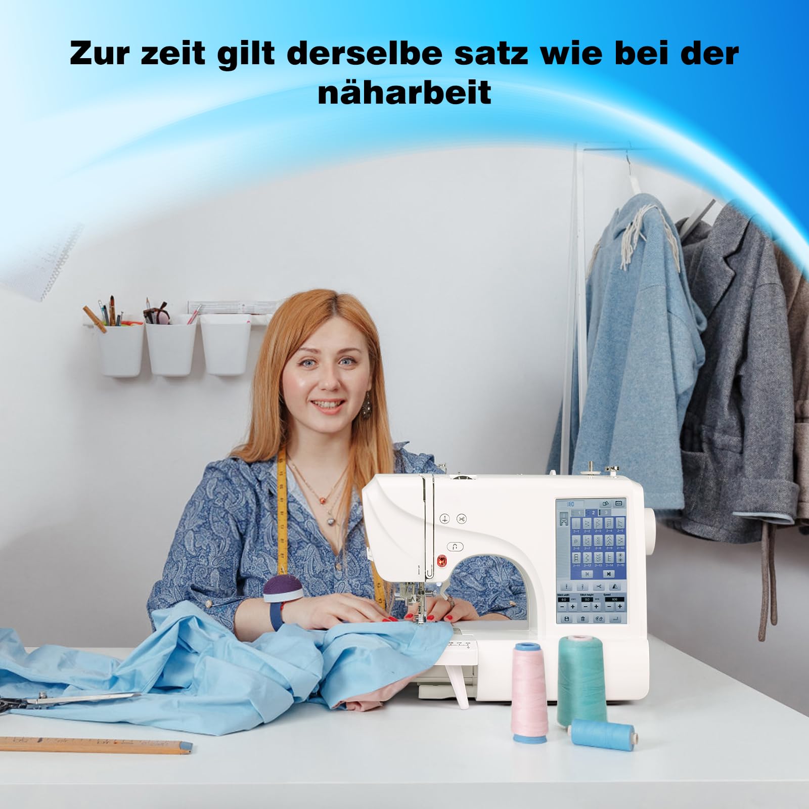 ES-5 Elektronisch Gesteuerte Nähmaschinen, 10.000 Eingebaute Stickdesigns, 8 Schriftarten, Computerisiert, Großer 7-Zoll-LCD-Touchscreen-Display, USB-Anschluss