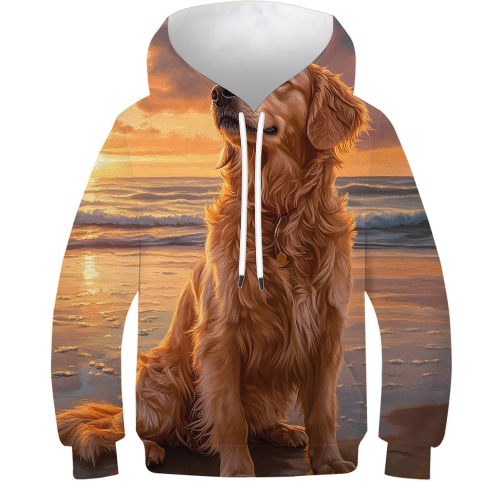 Sweat à capuche ado imprimé 3D chien idéal pour le collège