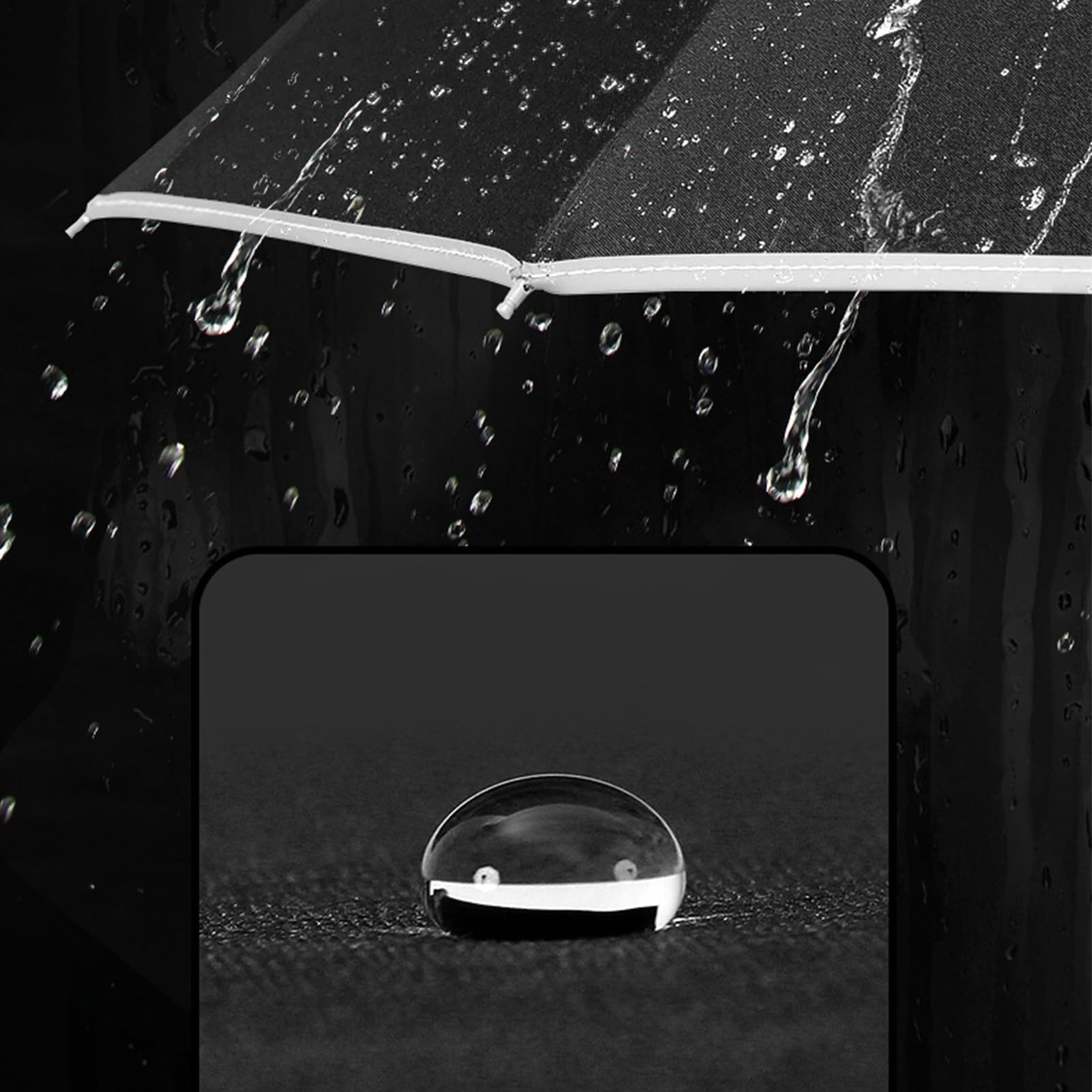Parapluie à clip, parapluie de voyage, parapluie automatique avec sangles réfléchissantes, accessoire léger en plein air, outil de protection solaire automatique pour le camping, la randonnée