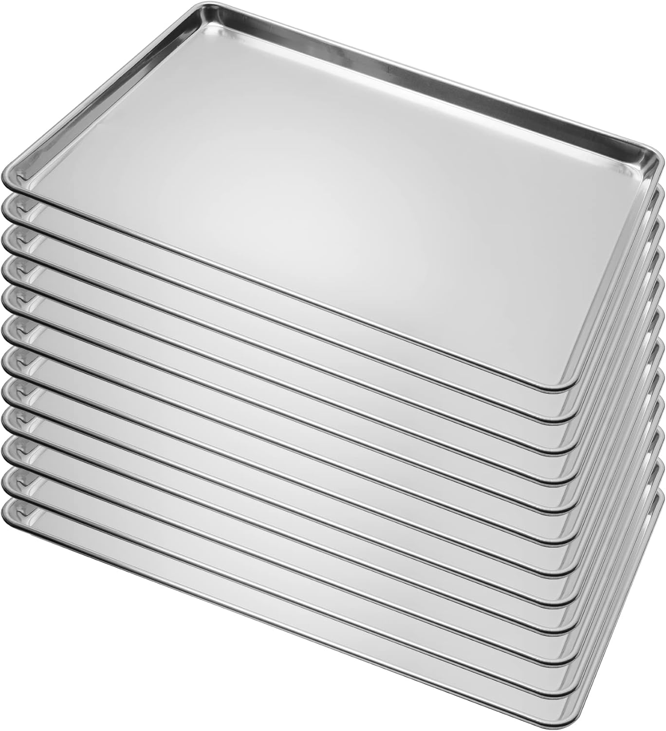 BIEAMA 12 Pack Full Size Baking Sheet Pan Aluminum