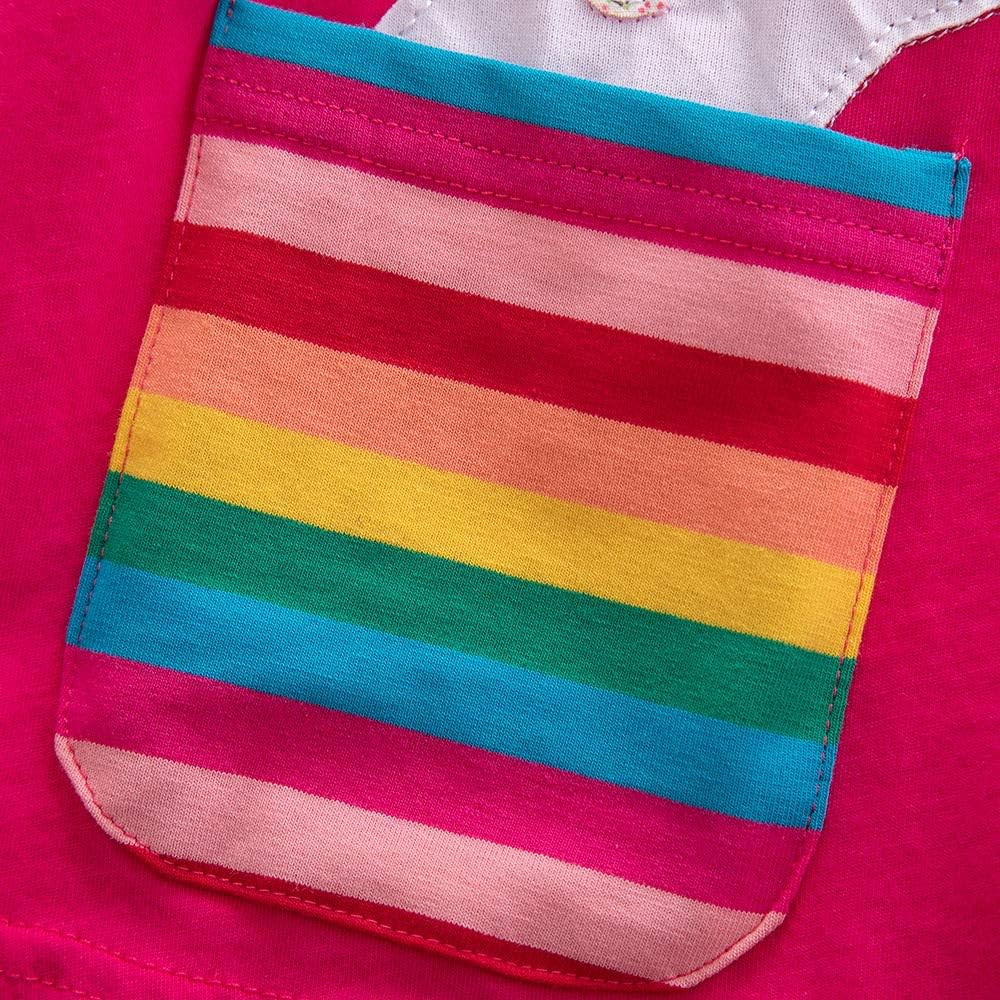 Toddler Cotton Girl Summer Short Sleeve Dress Rainbow Pony Cartoon for Girls 3-7 Years - Image 2