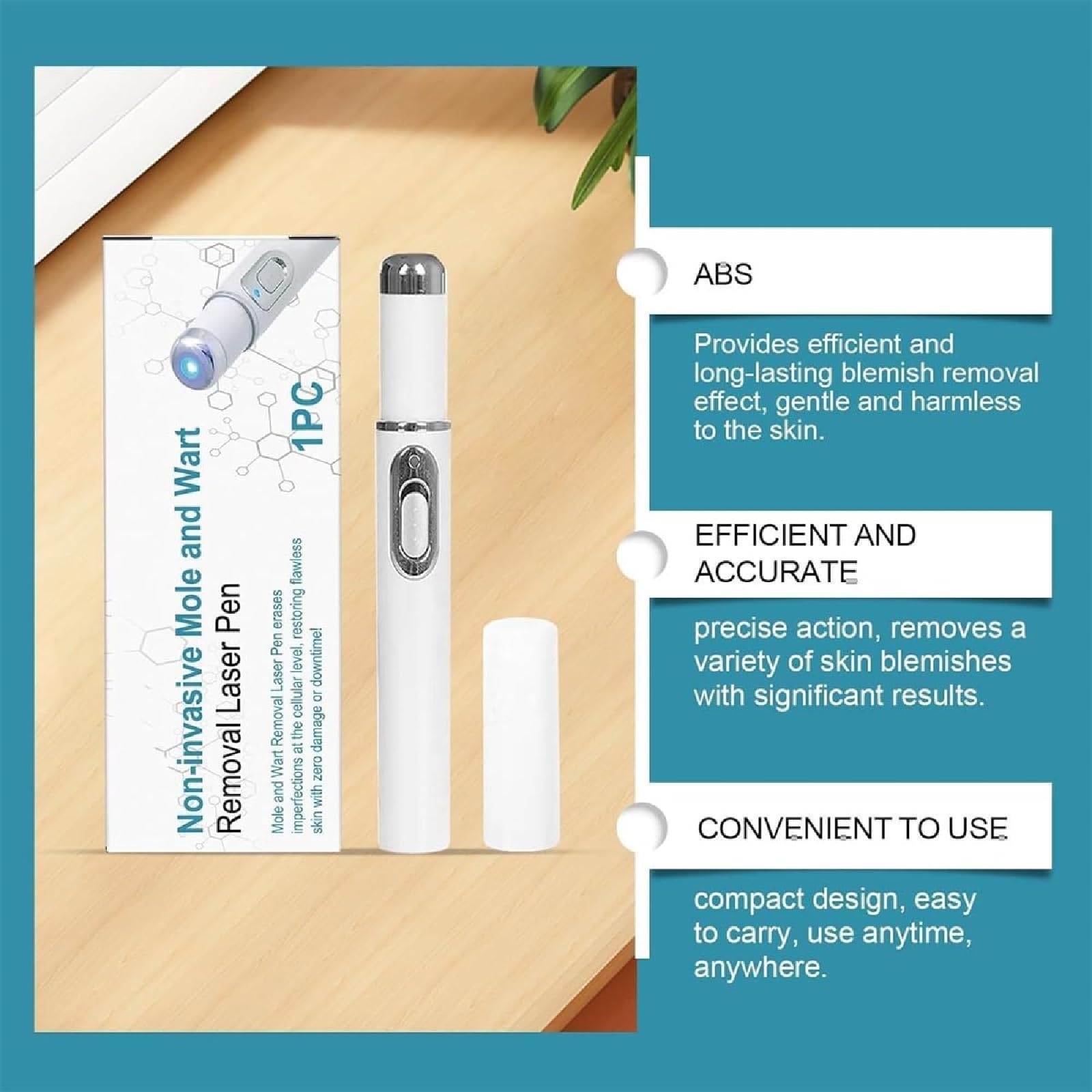 Penna per la rimozione non invasiva di nei e verruche, penna avanzata per la rimozione di escrescenze cutanee, rimoziones professionale di macchie scure per viso e corpo (2pcs)
