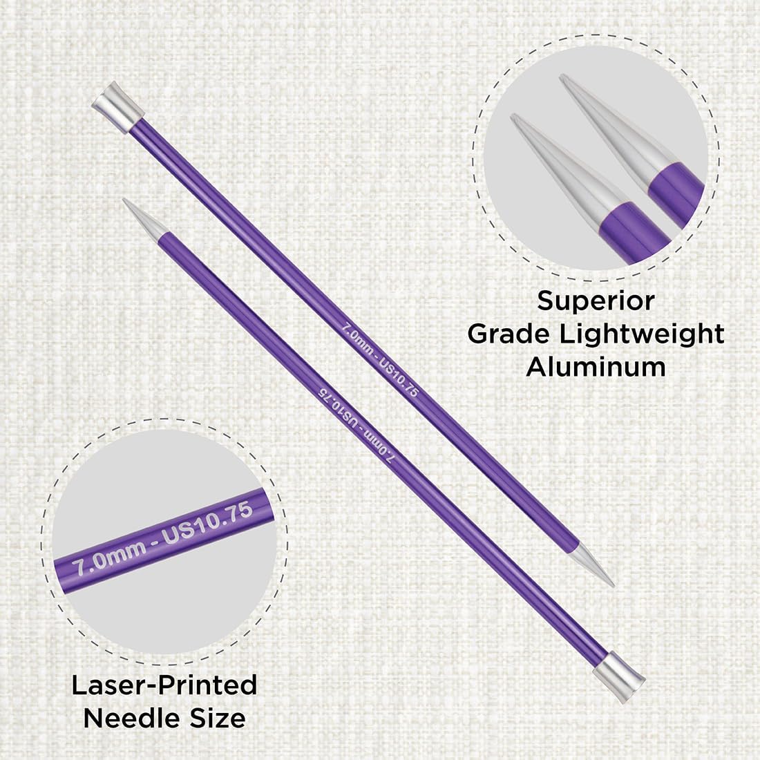 KnitPro Zing Single Pointed Needles 14" (35cm) | US Size 10.75 (7mm)