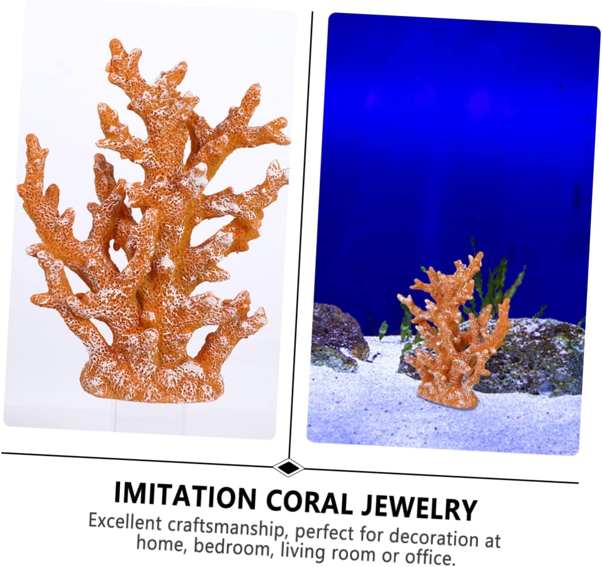 Housoutil Mediterranean Style Artificial Coral Ornament Resin Coral Decor for Desktop Crafts Home Office Aquarium Landscape Charming Ocean-Inspired Decoration