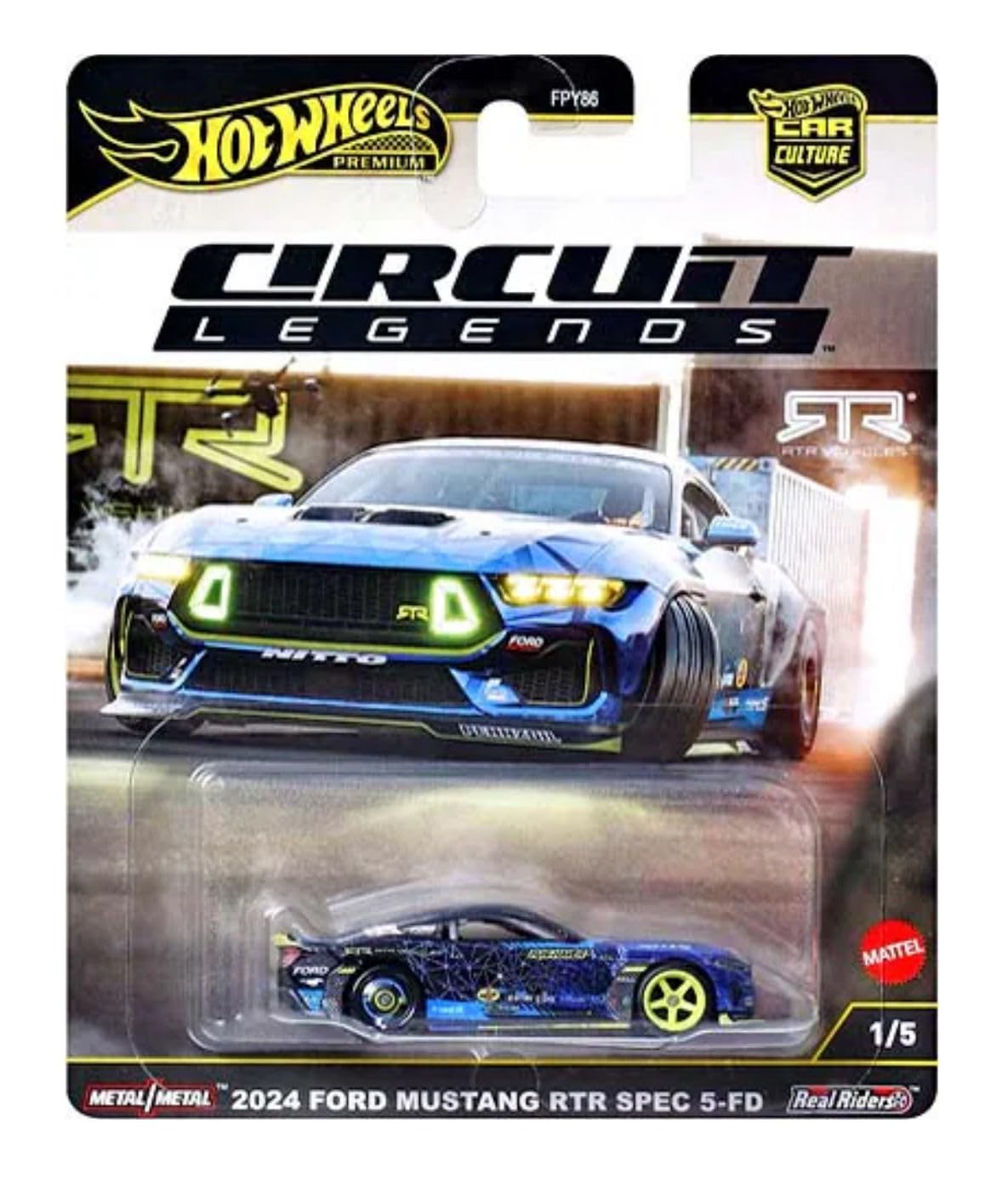 Conjunto de Carreras Hot Wheels Circuit Legends FPY86-961K de Die-Cast - Iconos Porsche, Ferrari, Ford y Subaru, escala 1:64, a partir de 3 años (5 piezas)
