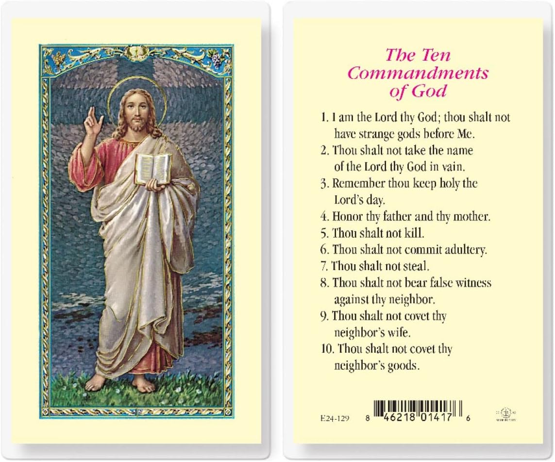 Ten Commandments Laminated Prayer Cards A Set of Three - Image 4