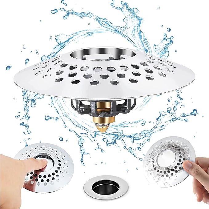 Universal Bathroom Sink Stopper for 1.62.0”, Bathtub Drain Stoppers with Tub Drain Hair Catcher