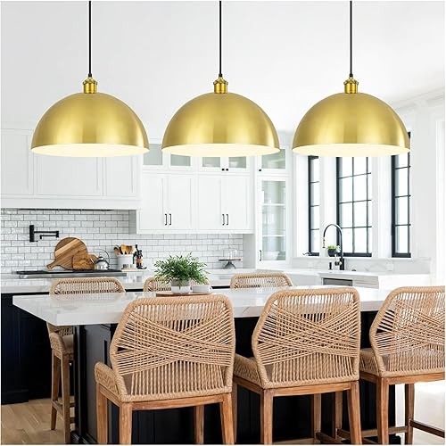 Miniatura 16 de Lámpara Colgante de Granja Negra Accesorios de Lámpara Colgante - Luces Colgantes de Isla de Cocina de 16 pulgadas Luces Colgantes Industriales de