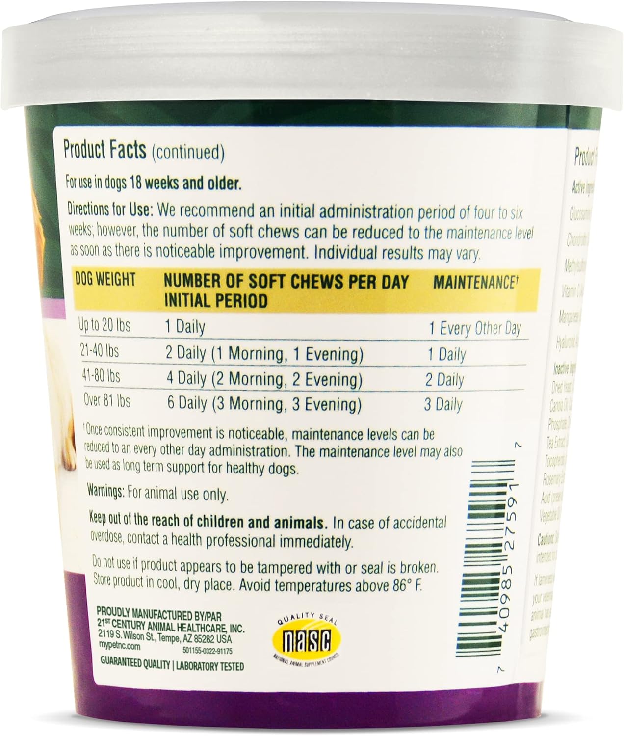 PetNC Natural Care Hip and Joint Soft Chews for Dogs, 90 Count : Pet Supplies