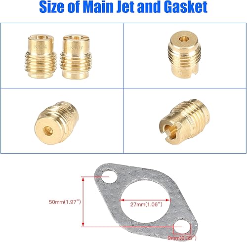 Miniatura 8 de YOXUFA Carburador Filtro de Aire Tubo de Escape Tubo Etapa 2 Kit para Predator 420 301cc 389cc GX390 GX270 GX240 Mini Bike Go Kart Carrito de Golf