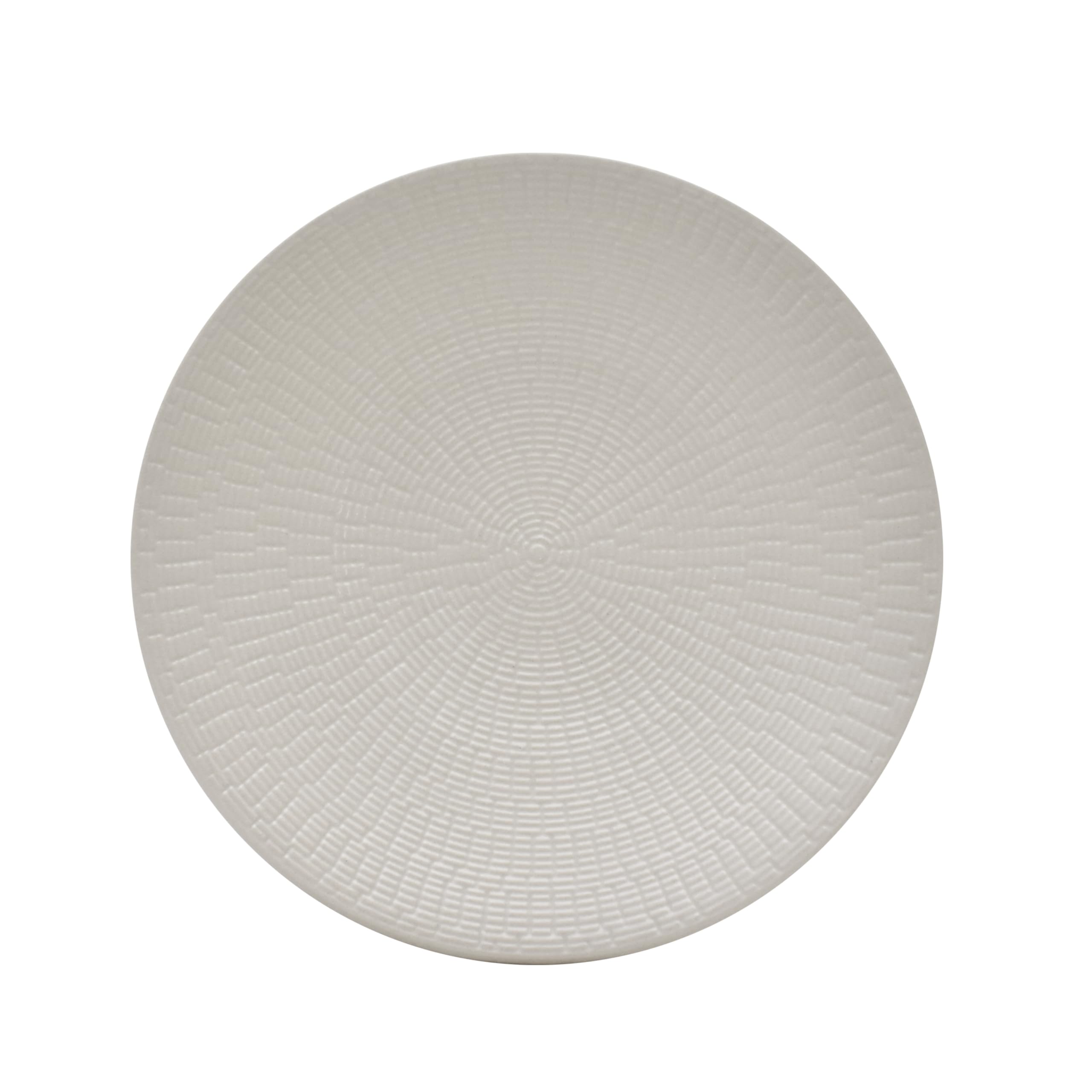 ECHTWERK Blanka Service de table vintage 12 pièces 4 personnes Design naturel élégant avec structure en faïence avec 4 assiettes plates, 4 assiettes à dessert, 4 assiettes creuses, crème EW-DW-4015C