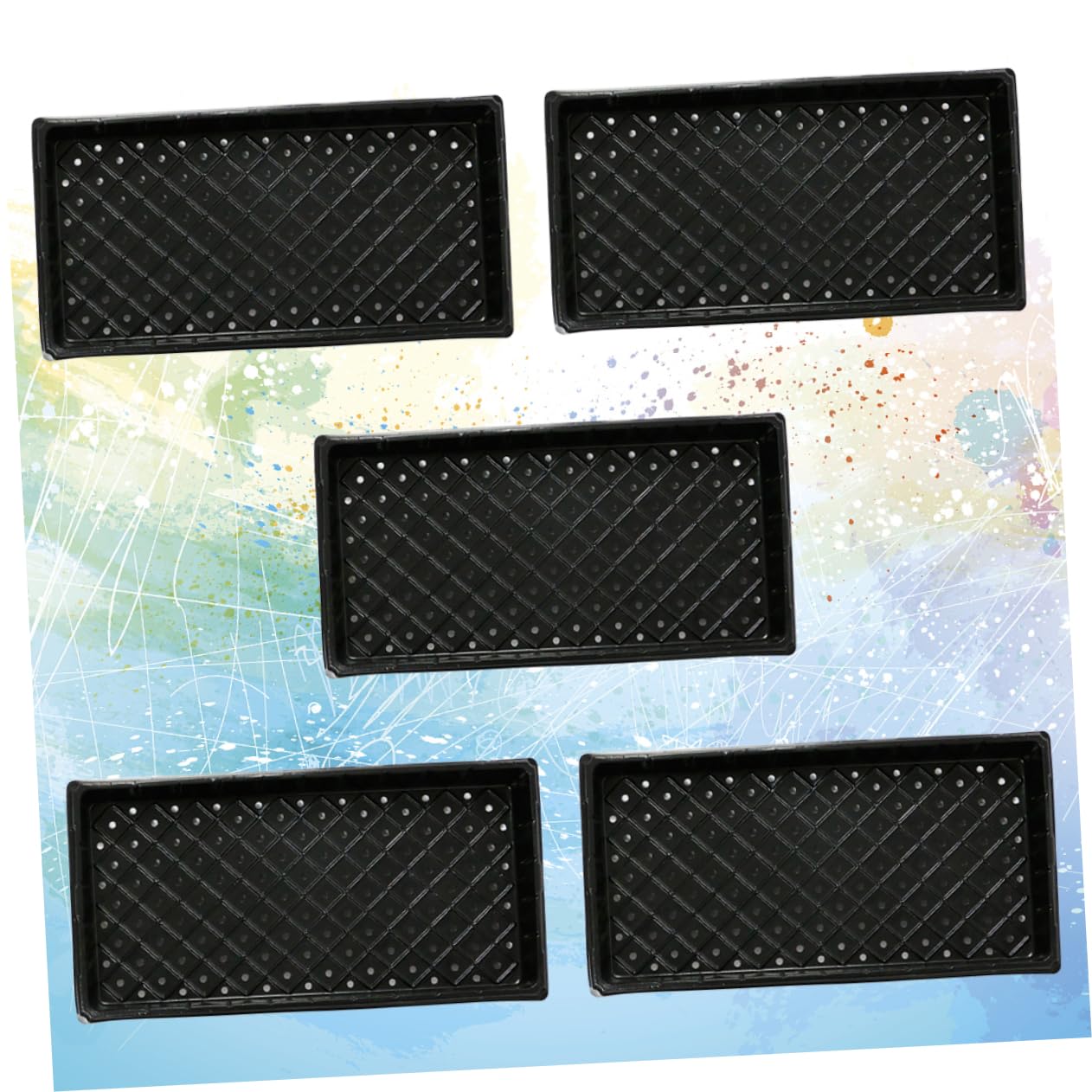 Abaodam Plateau de Semis PVC Noir Lot de 5, Respirant, Réutilisable