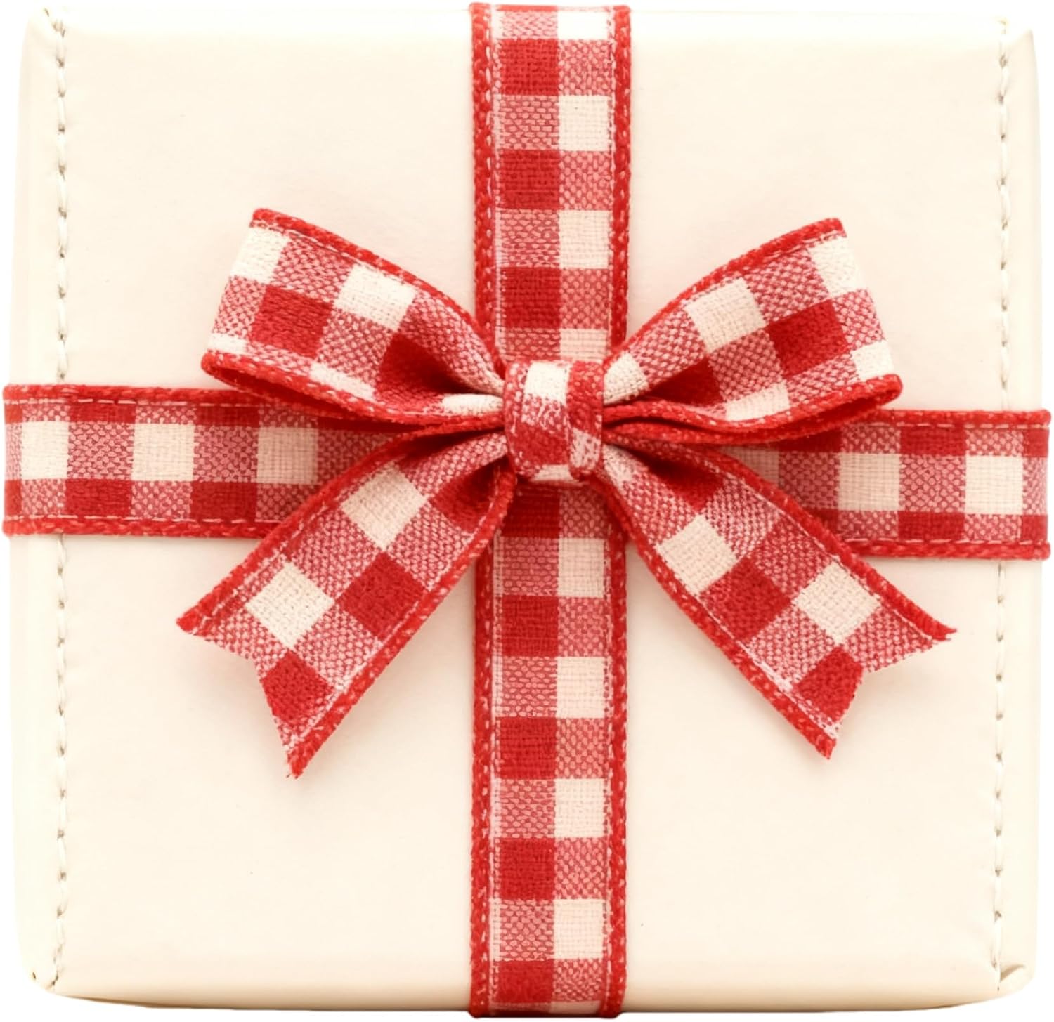 Meseey Red & Ivory Buffalo Check Burlap Ribbon - 2.5" x30ft Wired Plaid Jute for Rustic Weddings, July 4th Crafts & Farmhouse Christmas Decor (Red) image 3