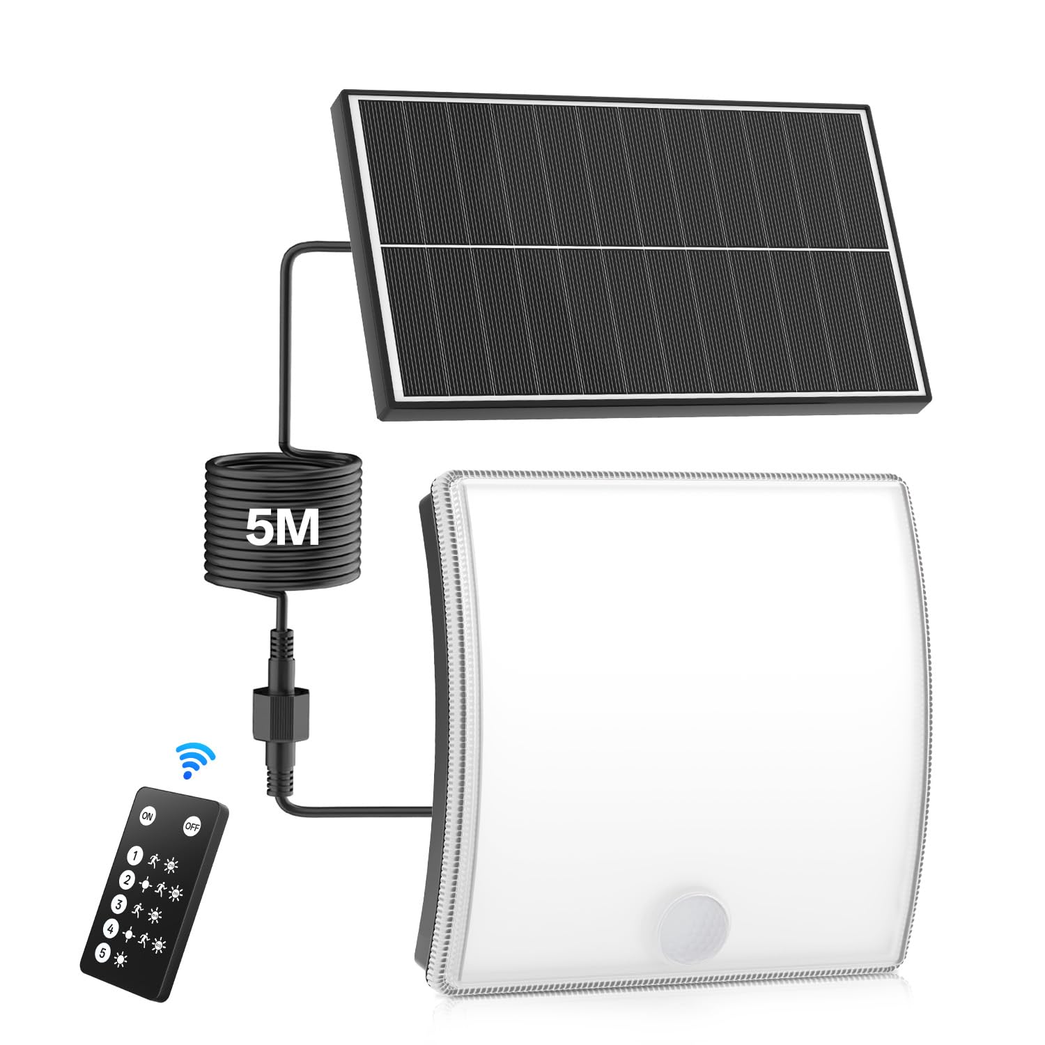 YICAIZI Solar-Wandleuchte für Den AußEnbereich,120° Weitwinkel-Beleuchtung Mit Fernbedienung 1800mah IP65 Wasserdicht Wandleuchte 1 PÄCKCHEN