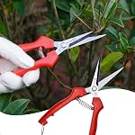 Sanung 2 Pack Pruning Shears - Straight Stainless Steel Hand Pruner Garden Trimmer Scissors Clippers With PVC Handle Safety Lock for Gardening Tree Trimming