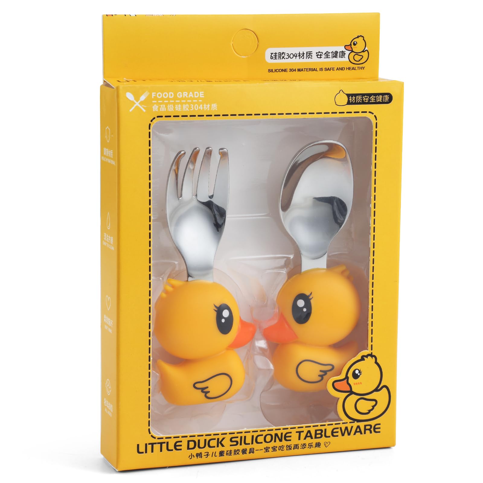 Baby Gabel- Und Löffelset Aus Edelstahl - Kindersicheres Essbesteck Mit Griffhilfe Für Mädchen Und Jungen