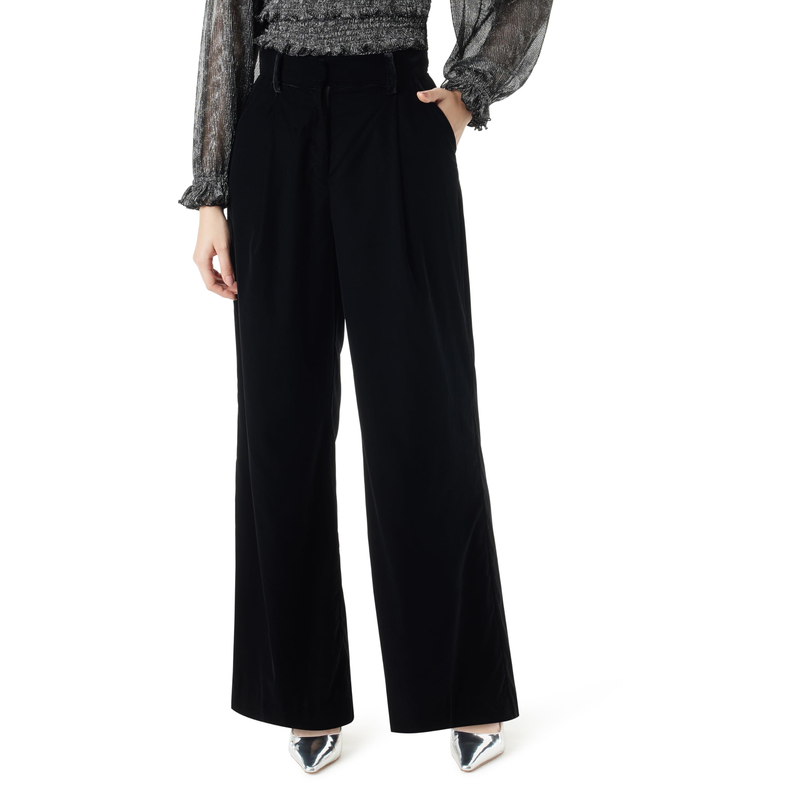 Womens Aminah High Rise Wide Leg Trouser Pant Standard