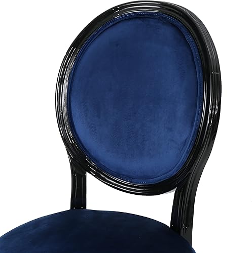 Miniatura 12 de Christopher Knight Home Camille - Sillas de comedor tradicionales de terciopelo, 2 piezas, color gris y blanco brillante Azul marino/negro