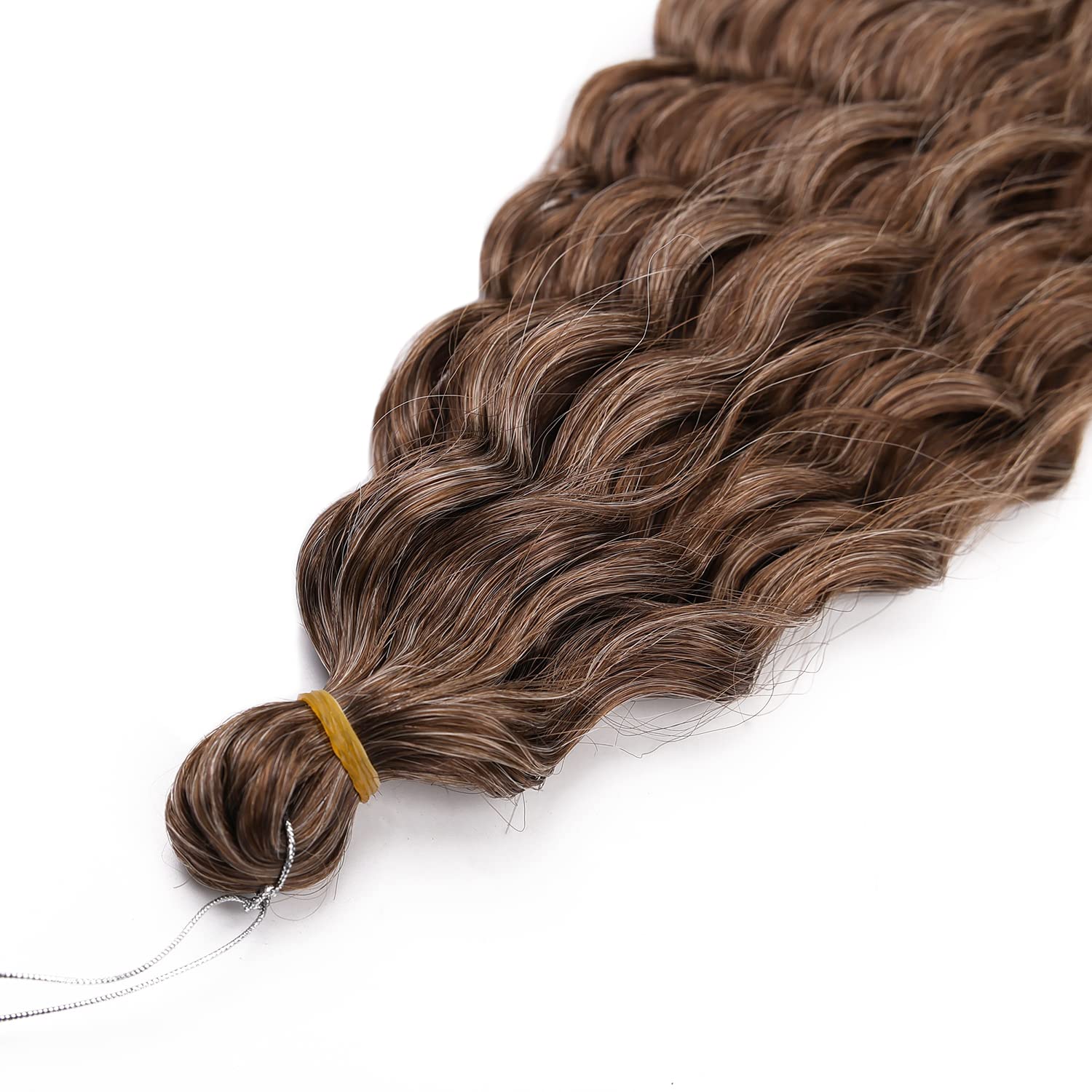 MAYSA Ocean Wave Crochet Hair Brown Crochet Hair 22 inch Curly Braiding Crochet Synthetic Hair Extensions 6Packs #12Brown
