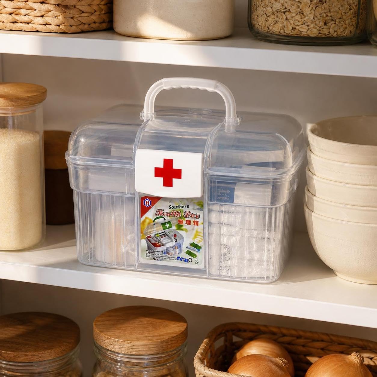 Kit di Soccorso in Plastica, Struttura in plastica, Kit emergenza famiglia, Per uso domestico, style to 4, size to 4