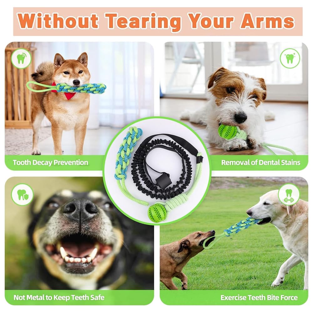 SLAUNT Dog Outdoor Bungee Tug Toy Spring Pole Dog Rope Toys Door Anchor