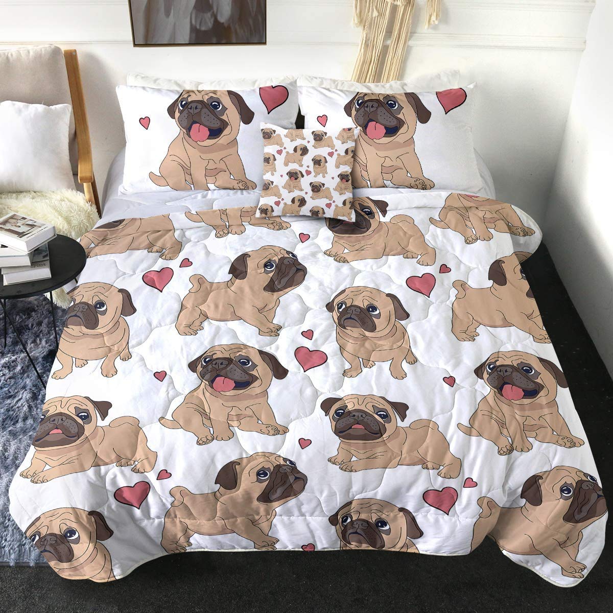 Sleepwish Puppy Pug Comforter Set Boys Dog Printed Twin Size