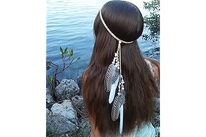 Indian Feather Headband Native American Headdress Headpiece Boho Hair Accessories