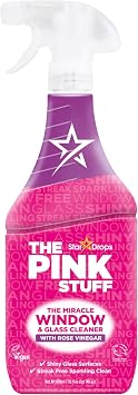 Stardrops The Pink Stuff Miracle Window Cleaner Spray, 30 Fl Oz | Sparkling Streak-Free Shine, Fresh Clean Scent With Rose Vinegar