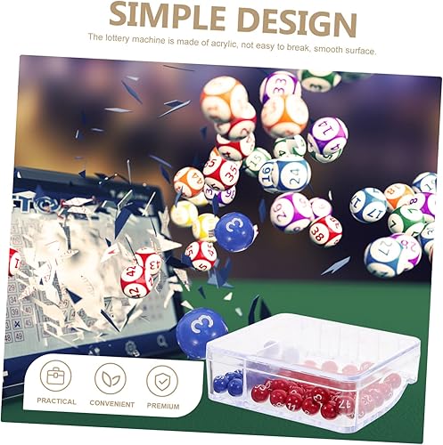 Miniatura 6 de ERINGOGO 3 juegos de simulador de lotería bolas de bingo coloridas mini máquina de lotería bolas de bingo numeradas bolsas de fiesta rellenos de