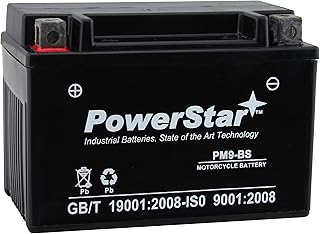 PowerStar YTX9-BS Motorcycle Battery Compatible with Kawasaki EX300 Ninja 300 2013 to 2017
