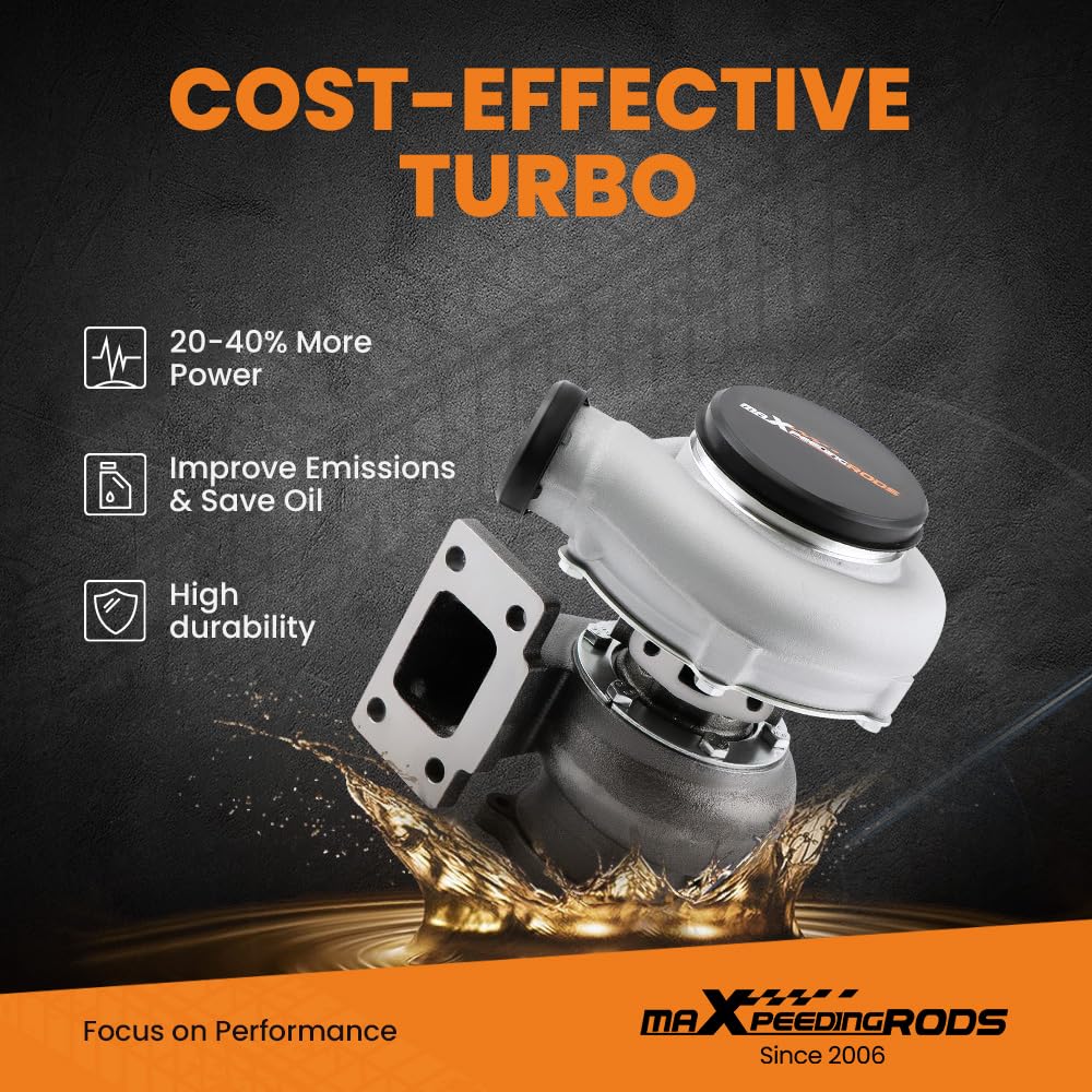 maXpeedingrods GT30 GT3037 GT3076 Turbo T3 Flansch 500+PS 0,82 A/R Wasser Öl Universal Turbolader
