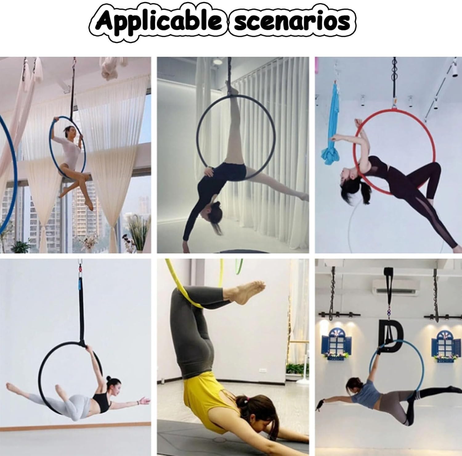 Aerial Hoop,Aerial Ring Set,Single Point Aerial Hoop,Stainless Steel Hoop,Yoga Hoop,Circus Aerial Equipment,for Acrobatics Performance,Aerial Fitness(90cm,3.2cm)