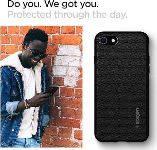 Vista 203 de Spigen Liquid Air - Funda diseñada para iPhone 13 Pro Max (2021), color negro mate