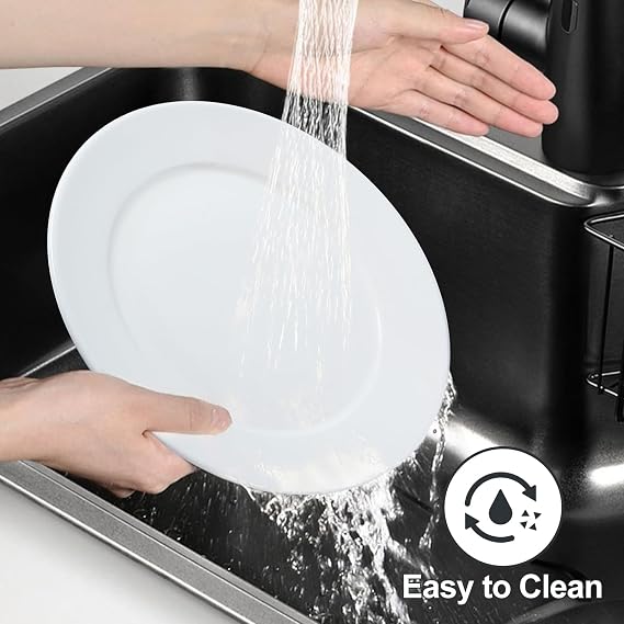 6 Pcs Ceramic Plates, 20.7 Cm, White