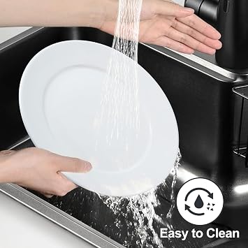 6 Pcs Ceramic Plates, 20.7 Cm, White